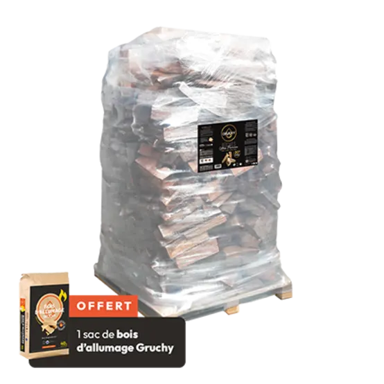 Bois de chauffage ULTRA PREMIUM- Gruchy 2000dm3 30cm 2,24 stère + 1 sac de bois d'allumage 40 litres - Gruchy OFFERT