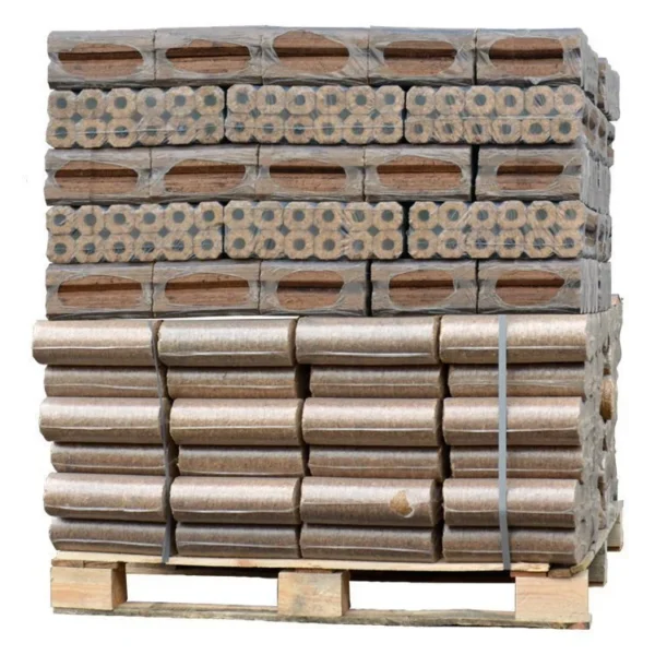 Palette Mixte de briquettes de bois Pini Kay + Nestro Mix (960Kg)